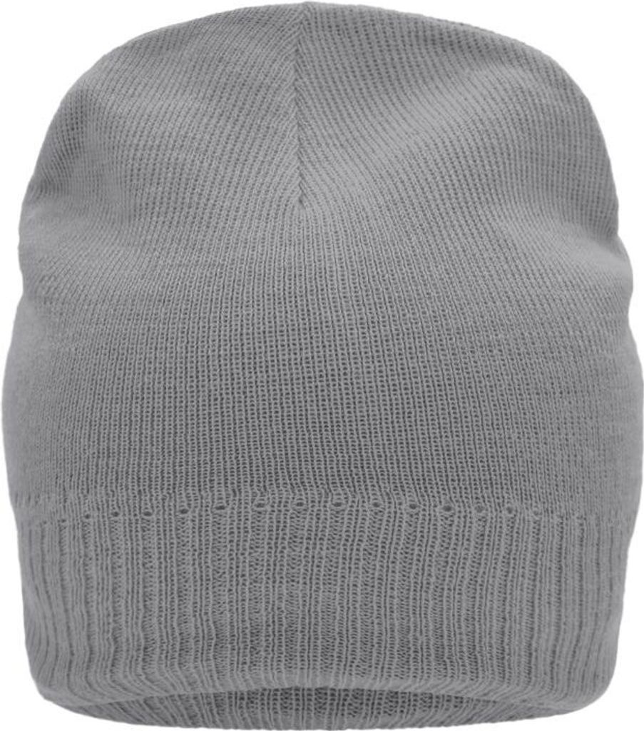 Strickmütze mit Fleece Einsatz im Stirnbereich light-grey-melange, Gr. one size