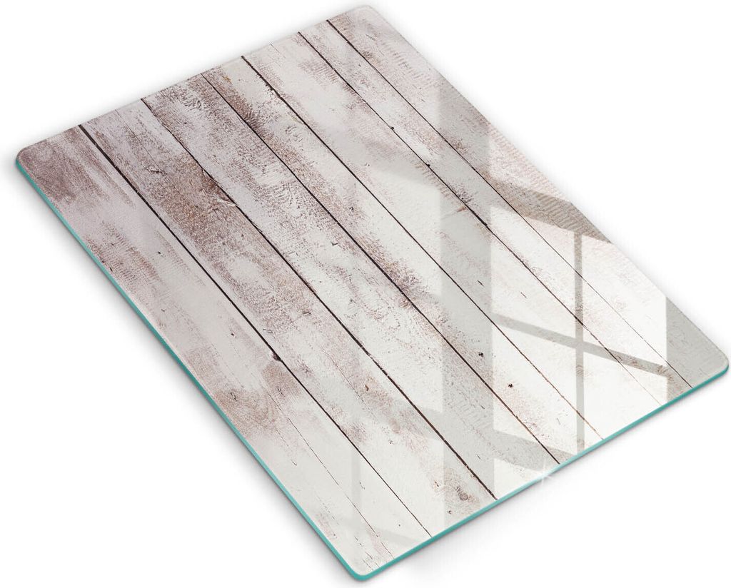 Glasschneideplatte - Herdabdeckplatte - 40x52 cm - Schneidebrett - Spritzschutz - Alte Holzbretter