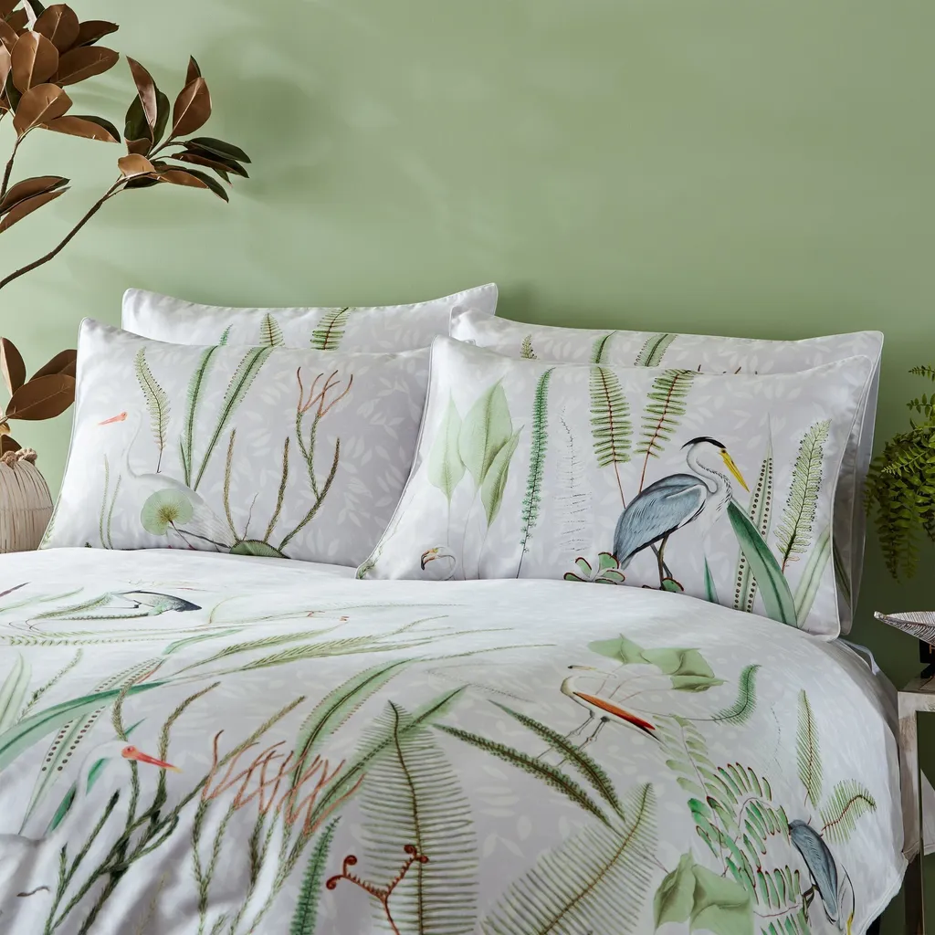 Parure de lit Aaliyah Paoletti Botanique RV2386 Superking Blanc Vert - 2