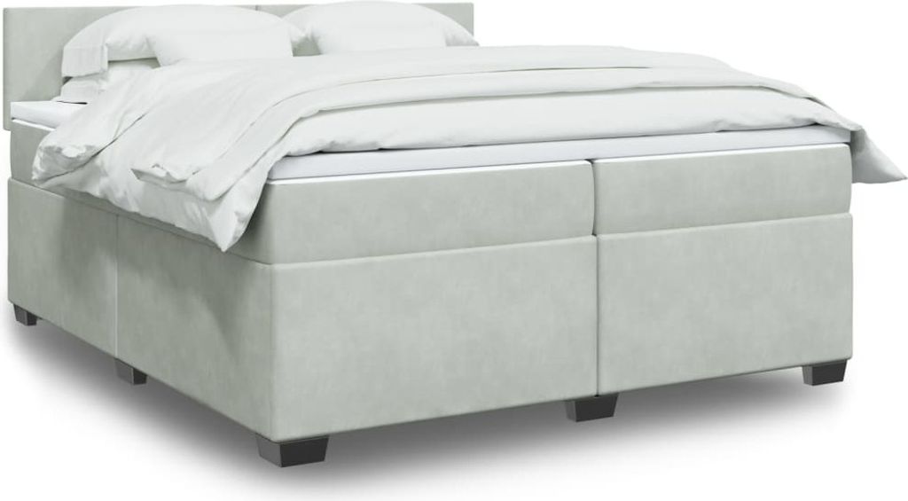 Maison Exclusive - Boxspringbett mit Matratze Hellgrau 200x200 cm Samt