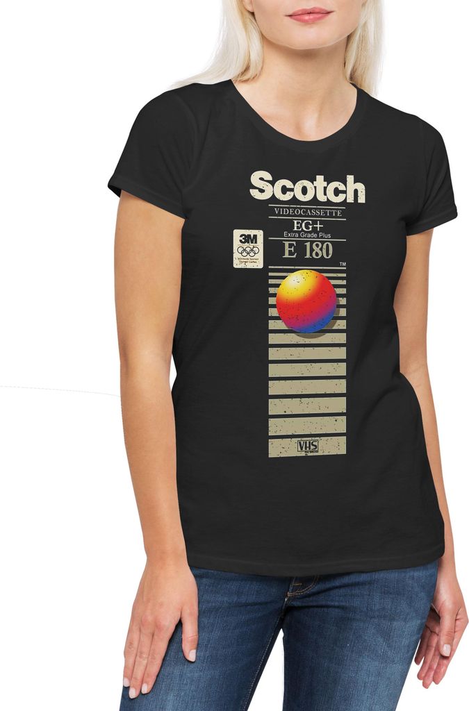 Urban Backwoods E180 Videocassette, Damen T-Shirt, Farbe: Schwarz, Größe: S