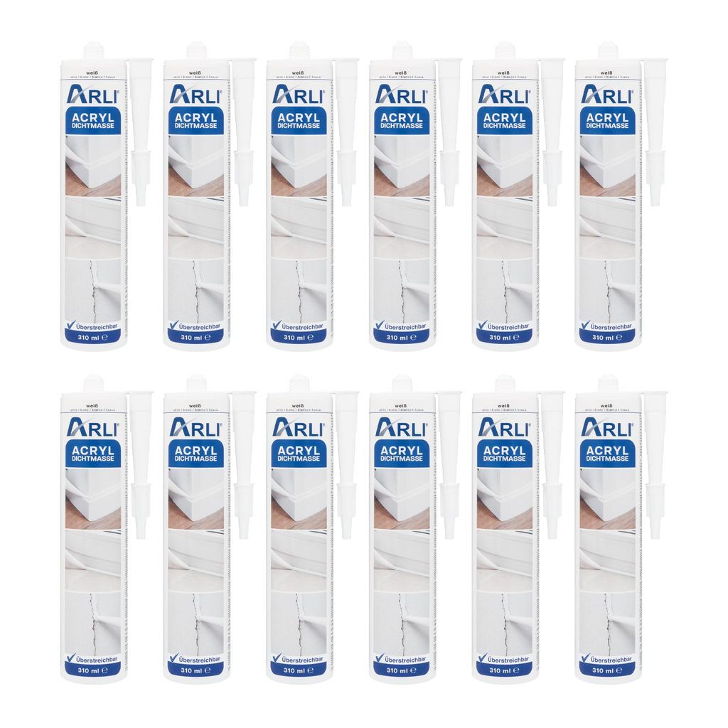 12x ARLI Acryl 310ml weiß überstreichbare Dichtstoff Produktbild 