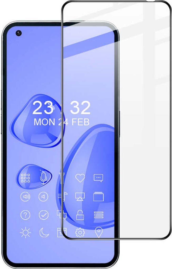 Bizon Glass Edge 2 Panzerglas für Nothing Phone 1, Schwarz
