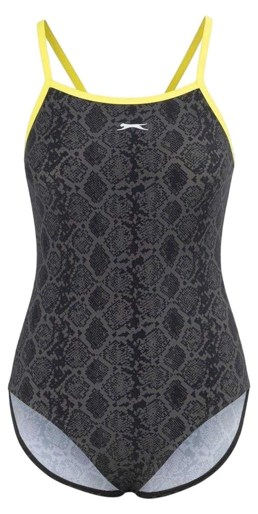 Slazenger - Badeanzug für Damen, Strukturiert GT29563 (34 DE) (Schwarz/Grün)