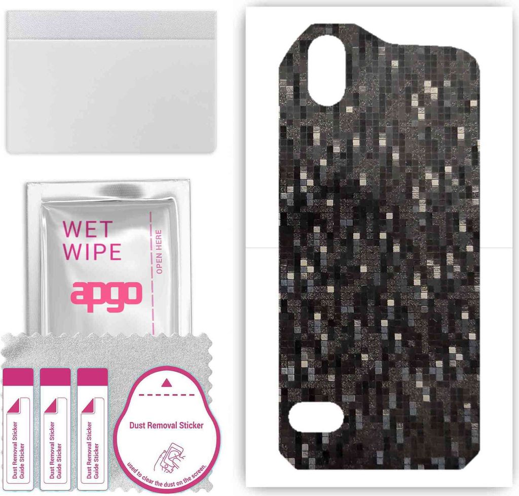 apgo Rückseite Schutzfolie, Skin, kompatibel mit Cat S61, Hinten Displayschutzfolie aus Vinylfolie, kratzfest, einfache Montage - Carbon Black Pixel