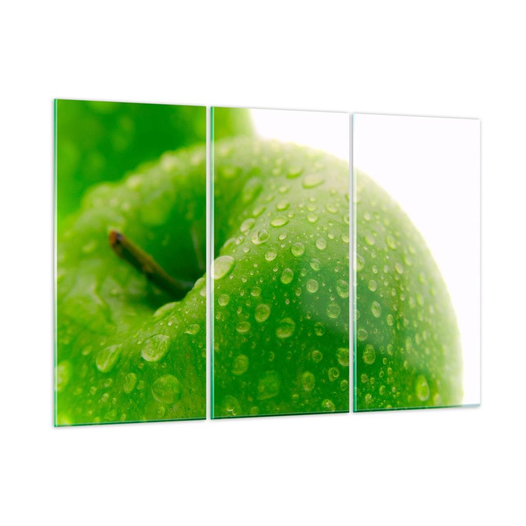 Bilder auf glas - Apfel Obst Vitamin Gesundheit - 105x70cm - Glasbilder - Wandbilder - Kunstdruck - zum Aufhängen bereit - Wanddekoration aus Glas...