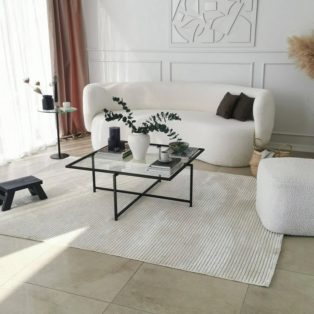 Table Basse Mascate Noire 85x85 cm - Surface Robuste Entretien Facile