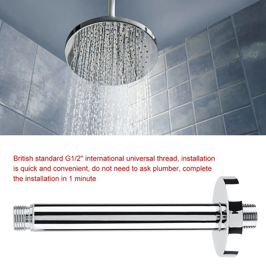 Tubo Braccio Doccia Design Inox: Estensione Soffione Parete Elegante