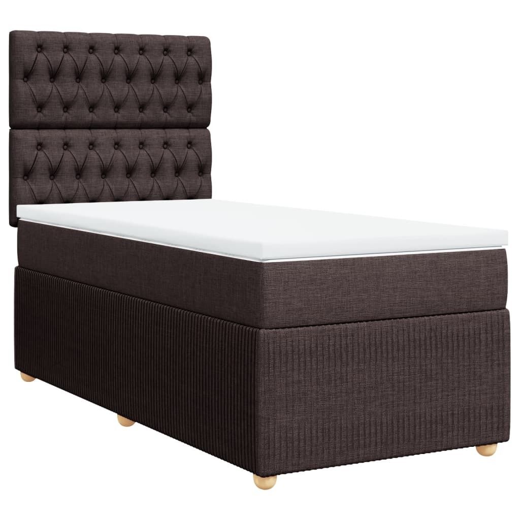 Boxspringbett mit Matratze Dunkelbraun 90x190 cm Stoff