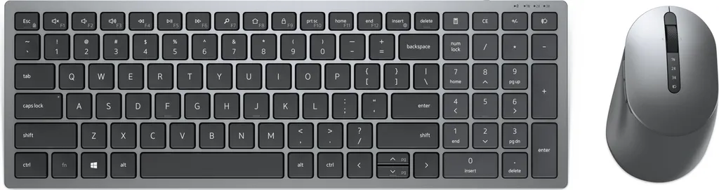 Dell KM7120W Ensemble Clavier et Souris Sans Fil Bluetooth 5.0 Gris Titane