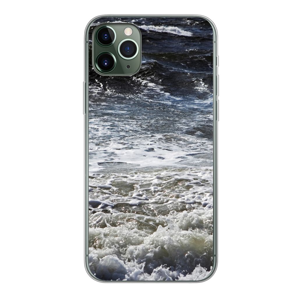 MuchoWow Handyhülle Schutzhülle Hülle für iPhone 11 Pro Max Nordsee - Wasser - Wellen Silikon Softcase Handy Hülle - Schutz