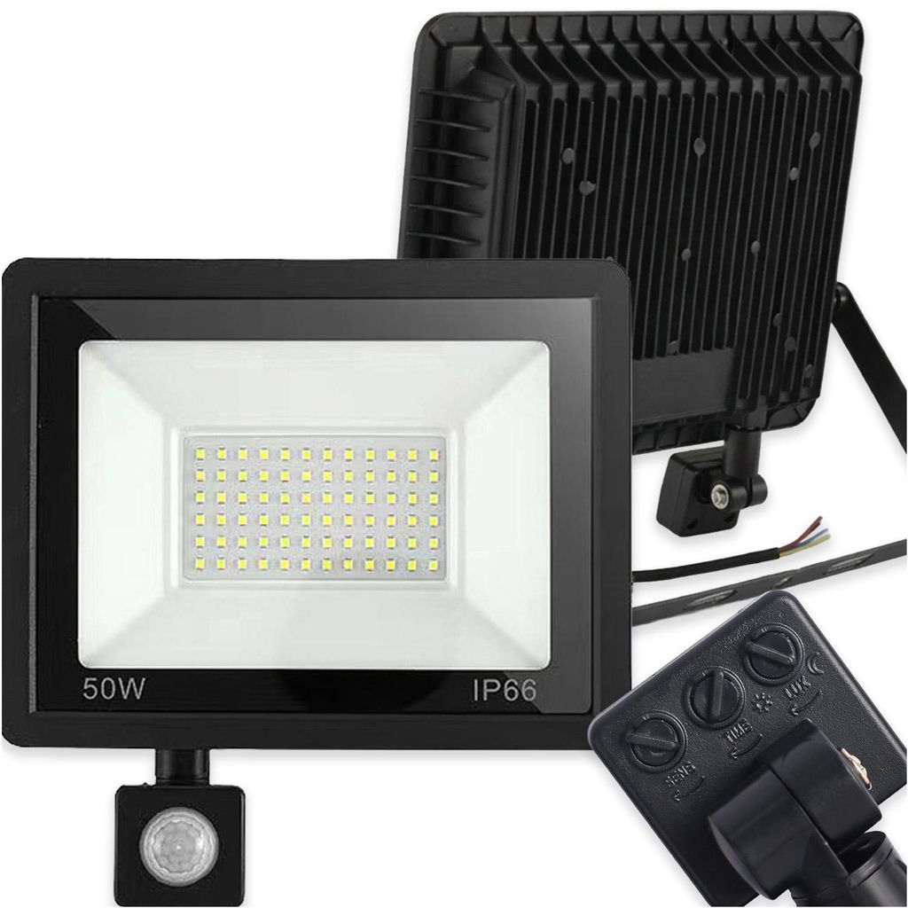 LED reflektor 50 W so senzorom pohybu, IP66, vodotesné Obrázok produktu 