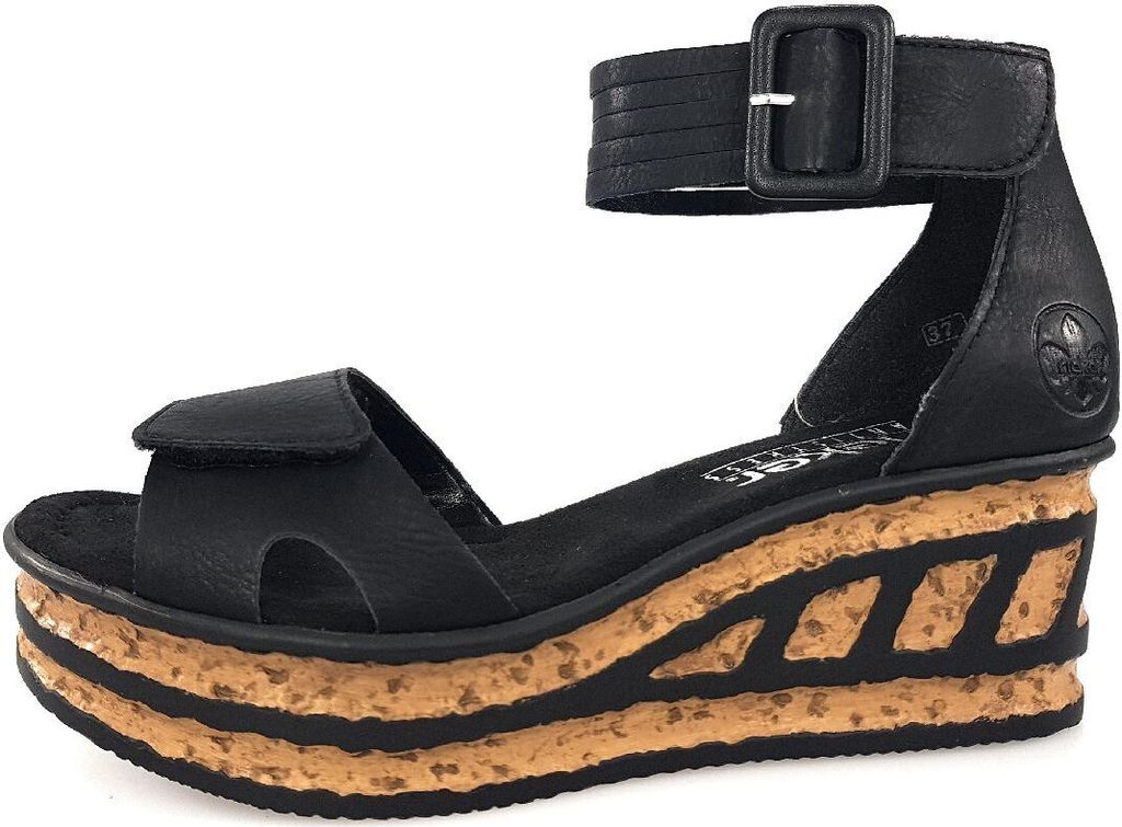 Rieker Damen Keilsandalette schwarz Produktbild 45