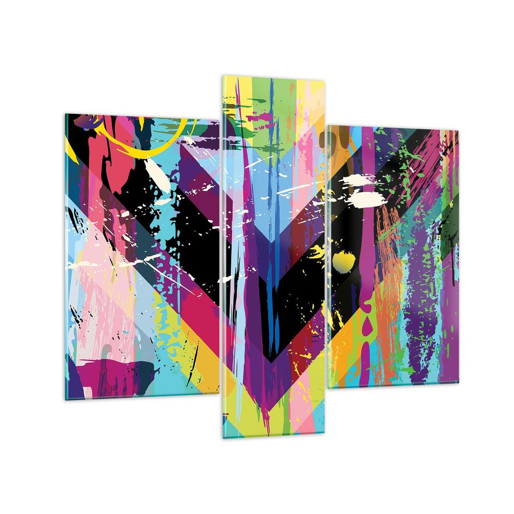 Bilder auf glas - Abstraktion modern - 95x80cm - Glasbilder - Wandbilder - Kunstdruck - zum Aufhängen bereit - Wanddekoration aus Glas - Glas Bild...