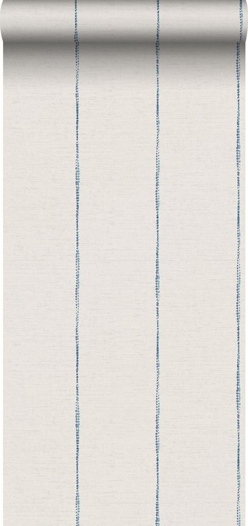 Sanders & Sanders Tapete gemalte Streifen Blau und Weiß 53 cm x 10,05 m
