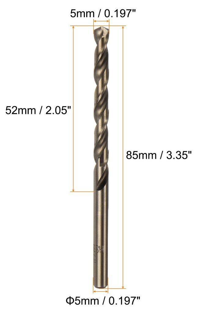 10 Stš¹ck Metallbohrer 5mm M35 HSS Cobalt Spiralbohrer Werkzeug fš¹r Edelstahl, Kupfer, Holz, Kunststoff und andere harte Materialien