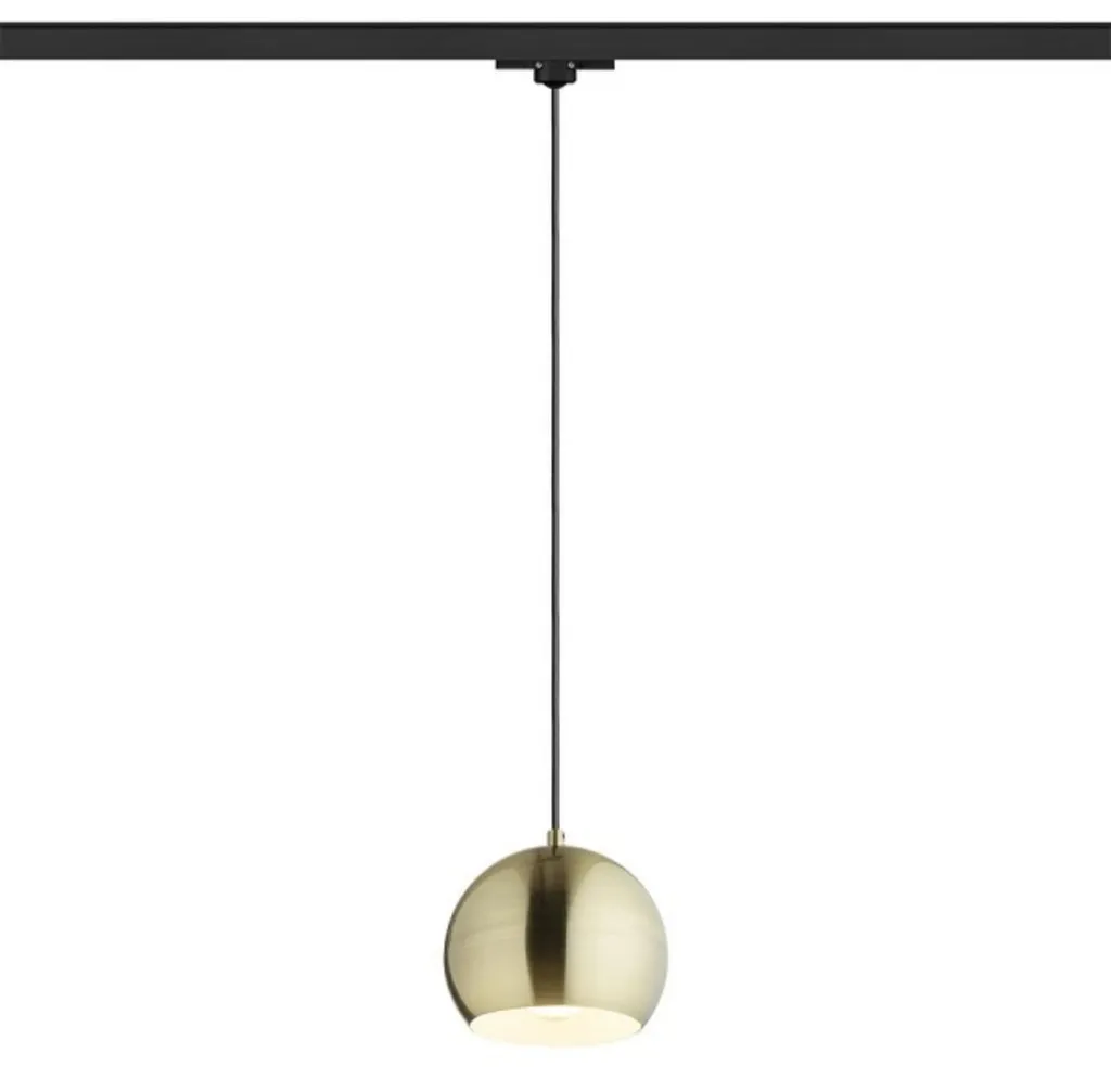 Luminaire Suspendu pour Rail Triphasé en Laiton Doré Design Agneta E27