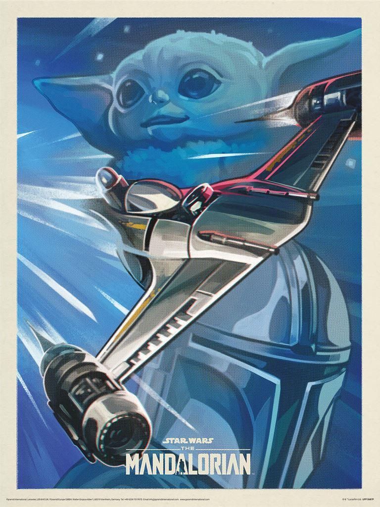 Star Wars: The Mandalorian - bedruckt "Ready For Adventure" PM6383 (40 cm x 30 cm) (Blau)