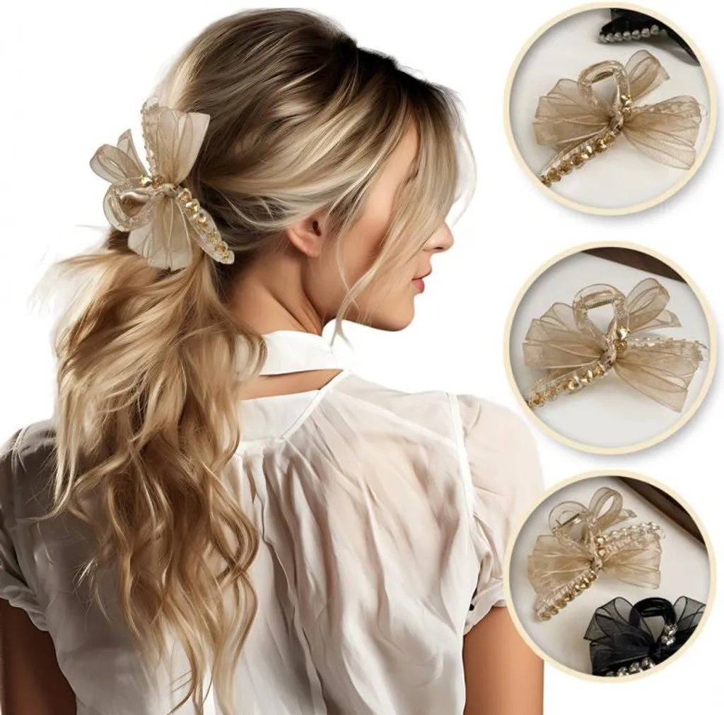 Fermaglio XL Flamenco Mystique Crema: Eleganza per Capelli 11x5cm - 2