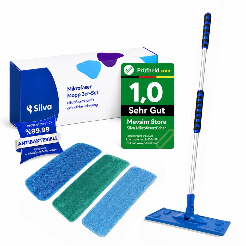 Silva Mikrofaser Wischmop - Bodenwischer Set mit Soft Touch Produktbild 