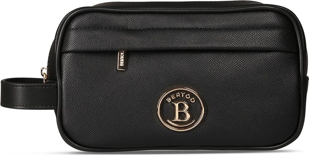 Kosmetiktasche BERTOO Nicola schwarz schlicht-gold
