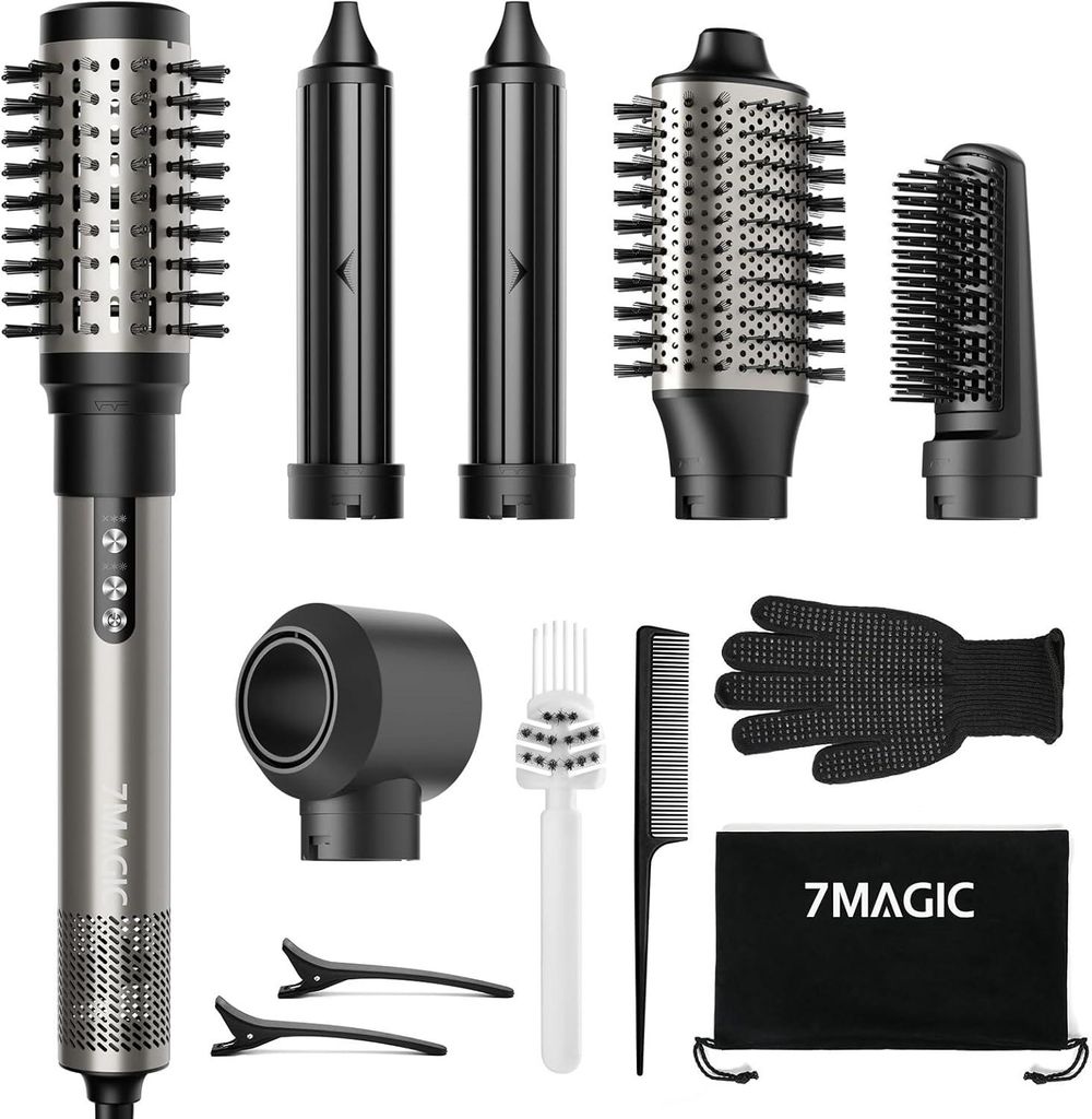6 in 1 Airstyler, Ionen Föhn, Multifunktionaler Hairstyler, 110000 U/Min, Professioneller Warmluftbürste,Lockenstab Automatisch,Glätteisen,Zum S...