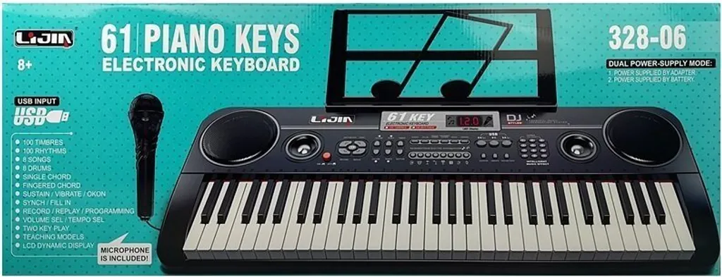 Orgue à clavier 328-06 multifonction avec micro et secteur noir - 10