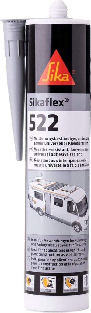 Sika – Dichtstoff – Sikaflex-522 grau – ideal für Fugen – innen und außen – UV-stabil und witterungsbeständig – gute Haftung -300 ml