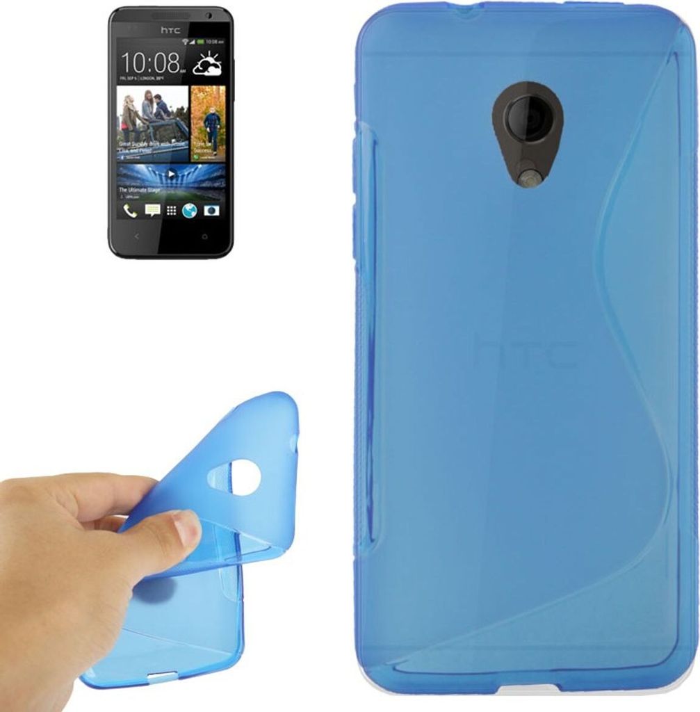 Handyhülle TPU-Schutzhülle für Handy HTC Desire 700 blau