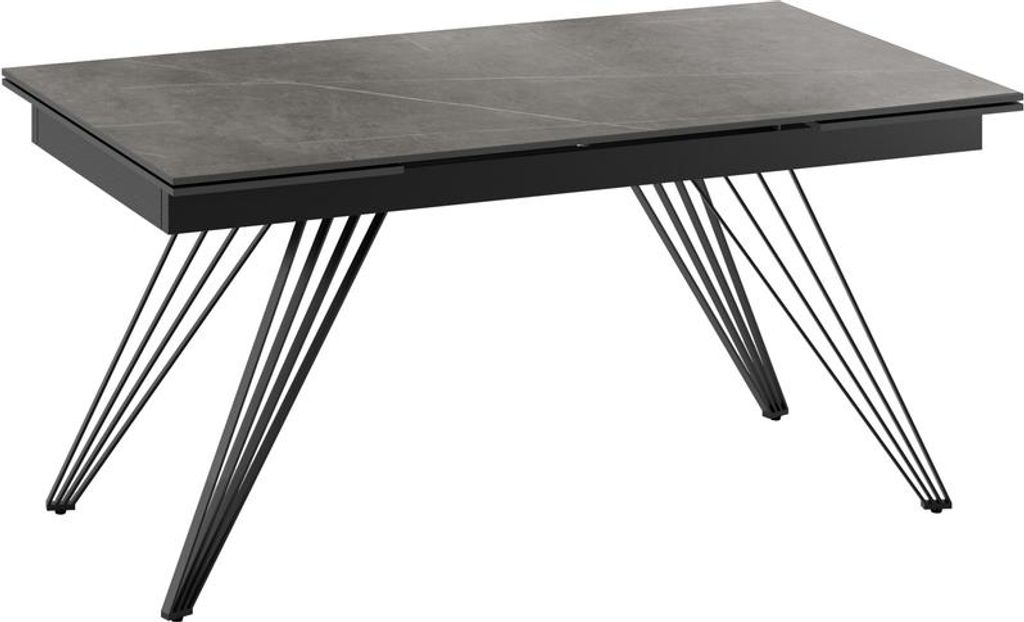 Match 1 - Ausziehbarer Tisch (160/240 x 90 cm) aus schwarzer Keramik