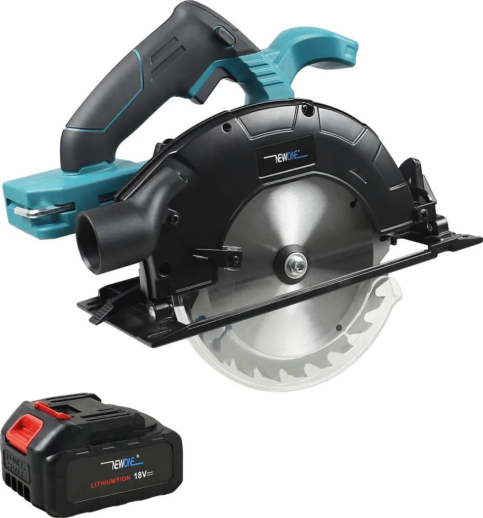 Scie circulaire inclinable 45° sans balai - Coupe précise 185mm Bleu Foncé