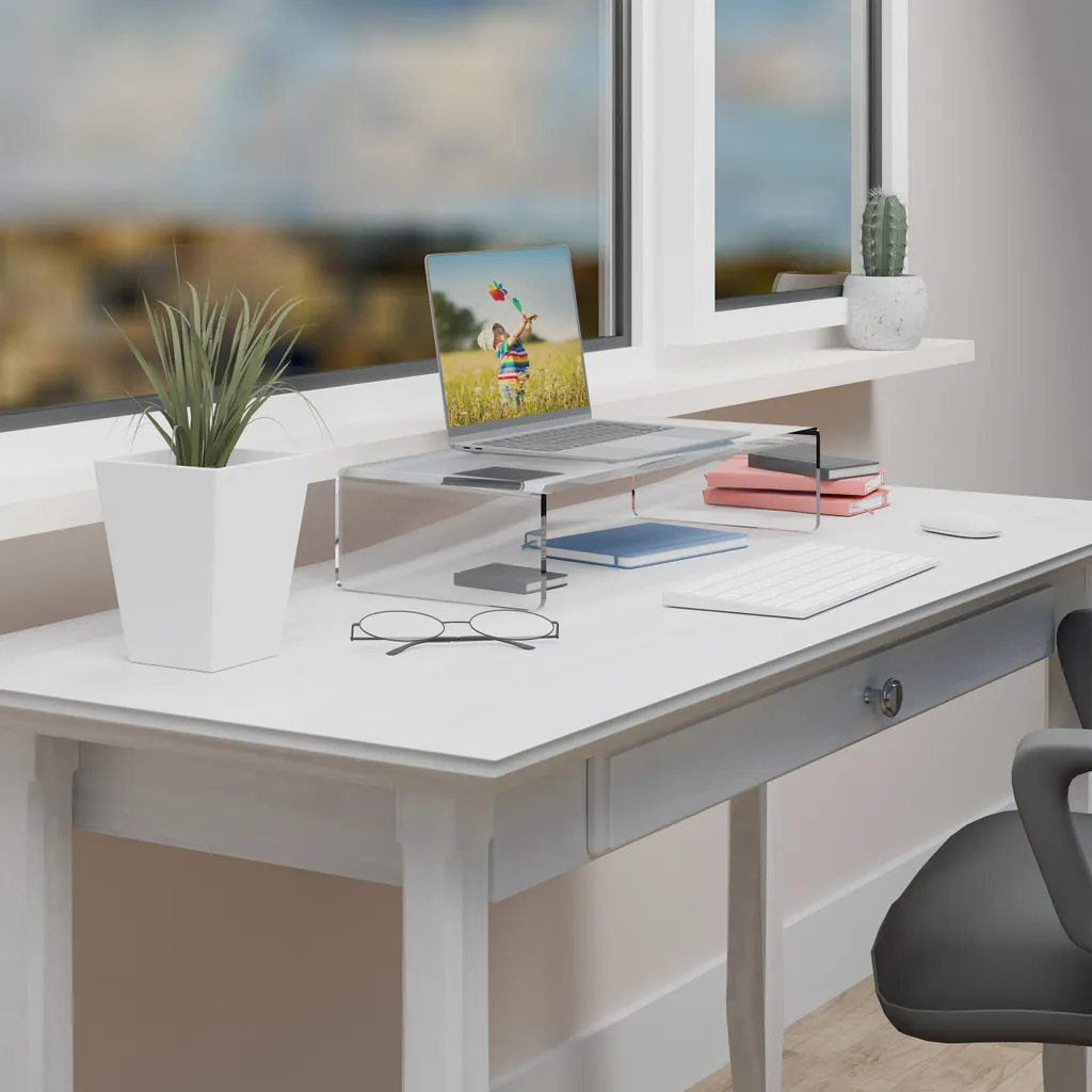 Support d'écran acrylique pour améliorer l'ergonomie au bureau - 12cm