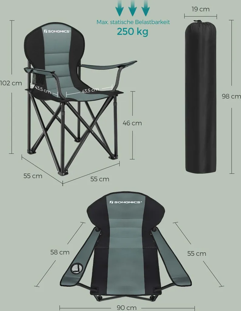 Siège pliable de camping Rootz portable et léger pour vos loisirs - 7