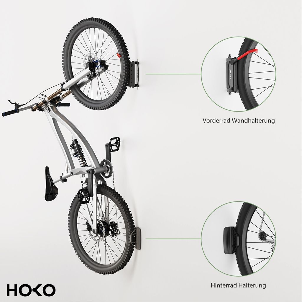 fahrradständer für 2 e-bikes RTR BIKES Brutus Boden – Profi Hinterradständer E-Bike & MTB bis 30kg – Massiver Stahl Standfuß – Passend für 26-29 Zoll & Reifenbreite bis 2,8