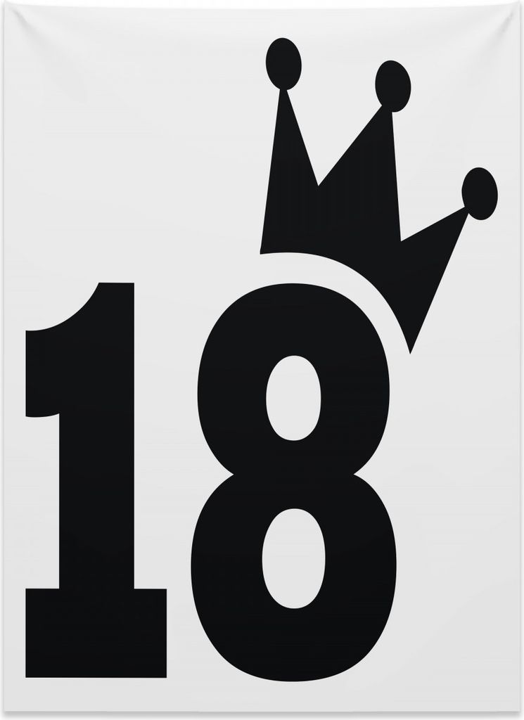 Abakuhaus Karikatur Wandteppich, Jersey scheint fett 18 aus Weiches Mikrofaser Stoff Kein Verblassen Klare Farben Waschbar, 110 x 150 cm, Weiß und...