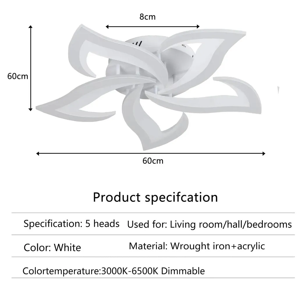 Plafonnier LED pétale 40W connecté avec intensité variable 3000-6500K - 2