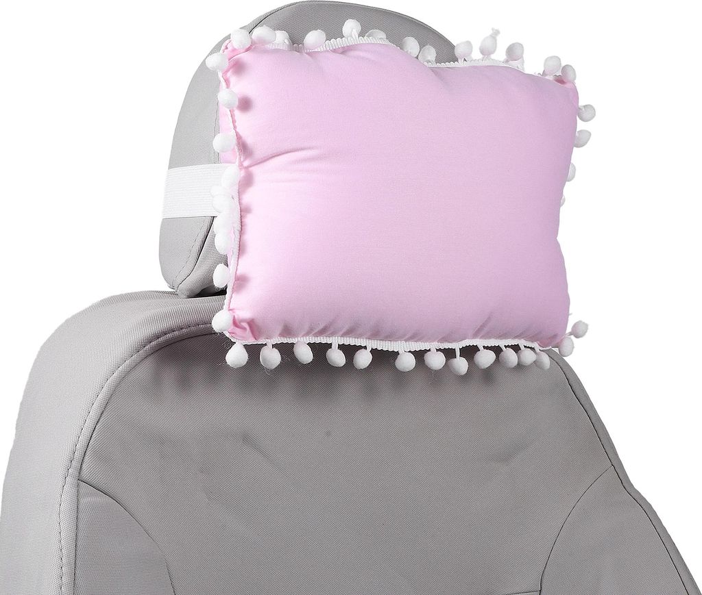 Auto Kopfstütze Kissen Ergonomisches Komfortables Nackenstütze Kissen Baumwolle/Gedächtnisschaum Einstellbare Breite Rosa 1Stk für Fahren Reisen