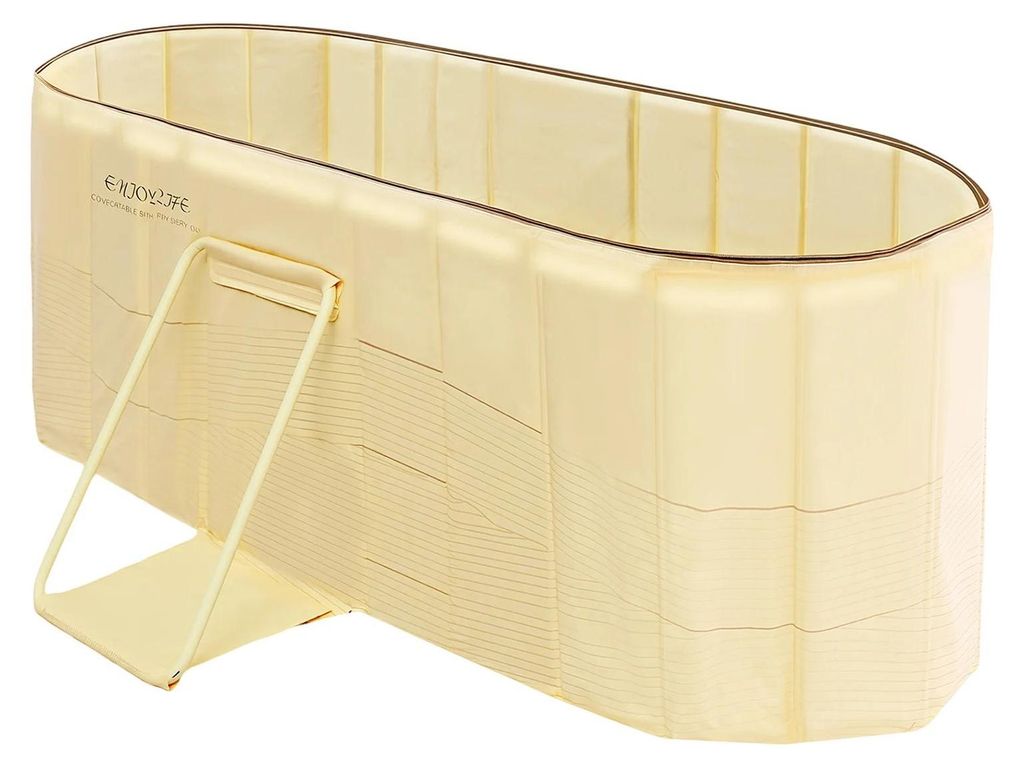 Tragbare faltbare Badewanne - PVC-Badewanne - Eisbad/Heißbad für Erwachsene - 150×55×50 cm - bis 100 kg - Gelb