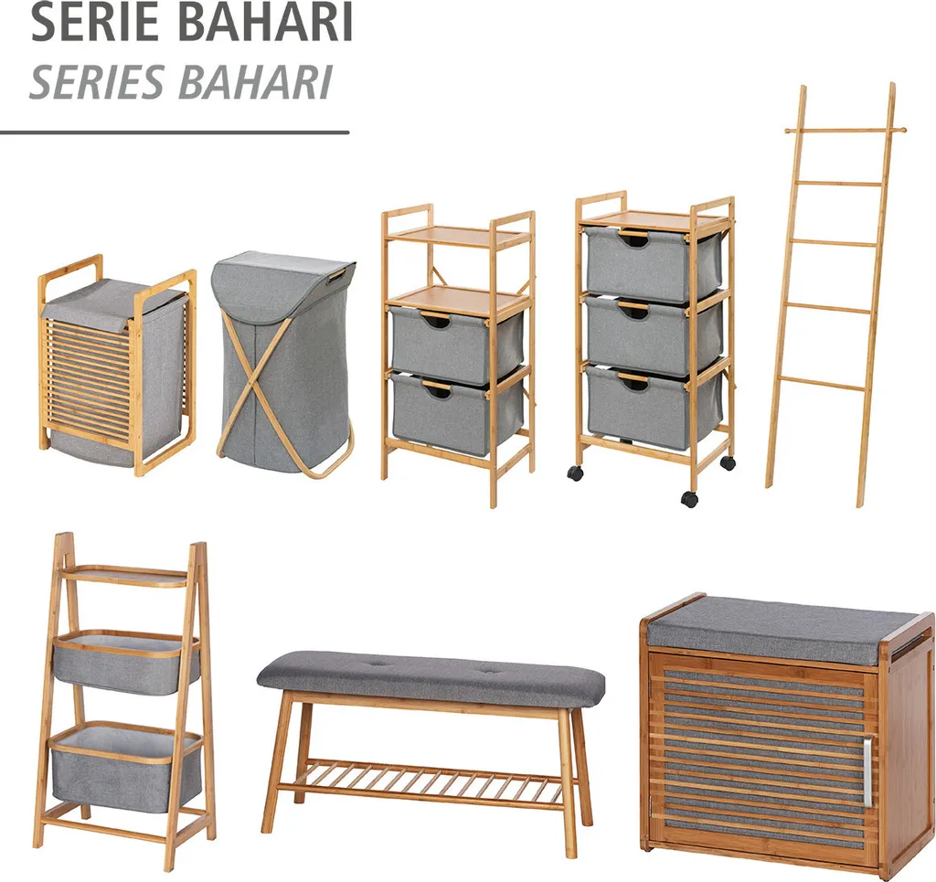 WENKO Bahari Banc de Siège avec Coussin en Bambou pour Chaussures - 5