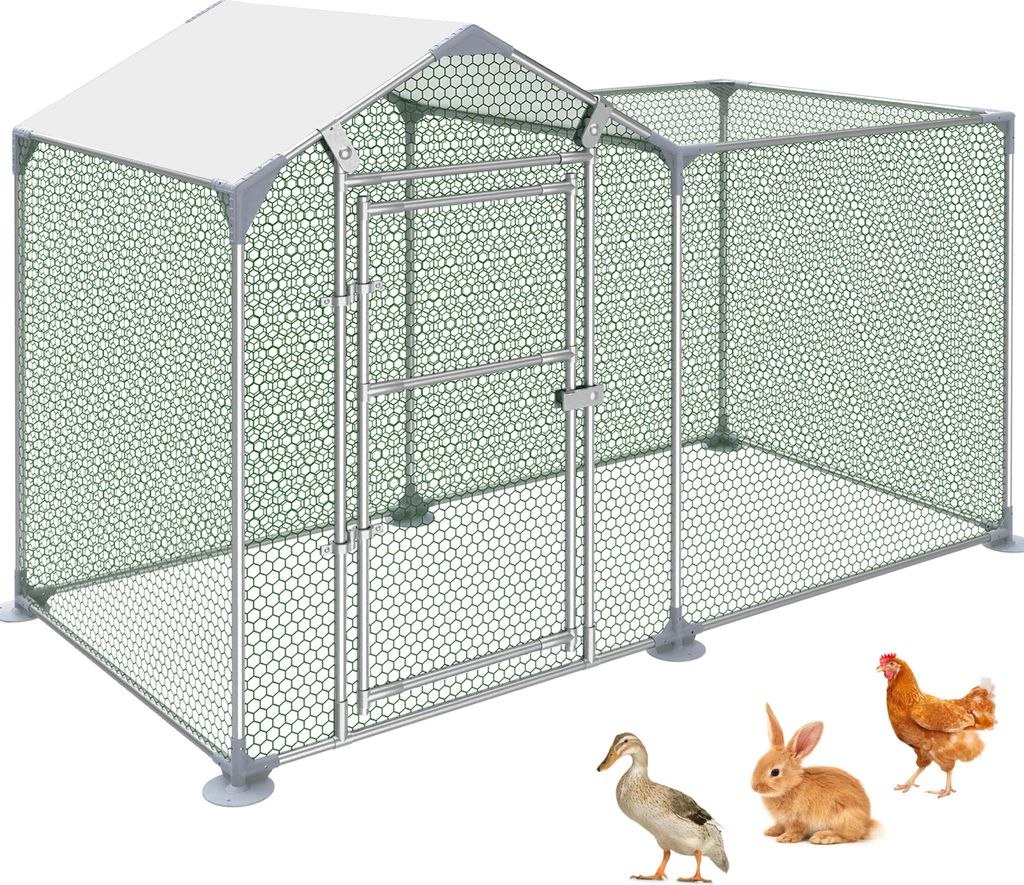 XINZI Buitenkippenhok, kippenhuis, 2x1x1,5 meter – Verzinkt Productafbeelding 