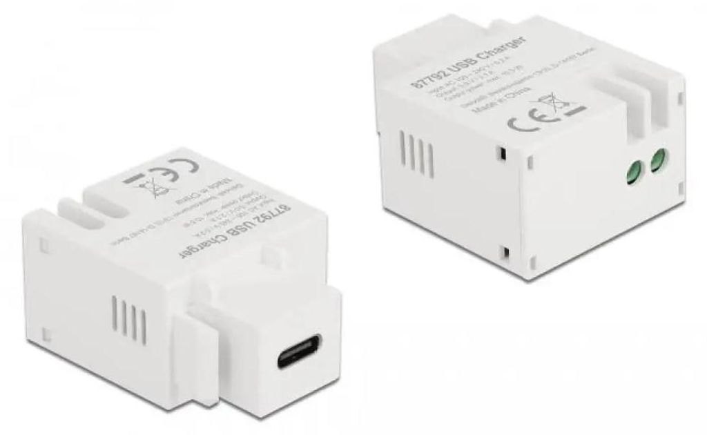 DELOCK Keystone Modul mit USB Type-C Ladebuchse 2,1 A weiß Produktbild 