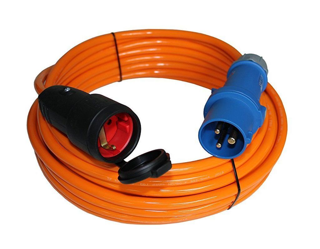 Adapterkabel CEE MENNEKES Stecker auf Schuko H07BQ-F Camping 3G1,5 / 3G2,5 5-50m, Querschnitt:3x2.5mm², Länge:25m