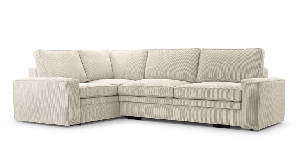 AX LIVING Cord Schlafsofa beige creme Treville mit Schlaffunktion L