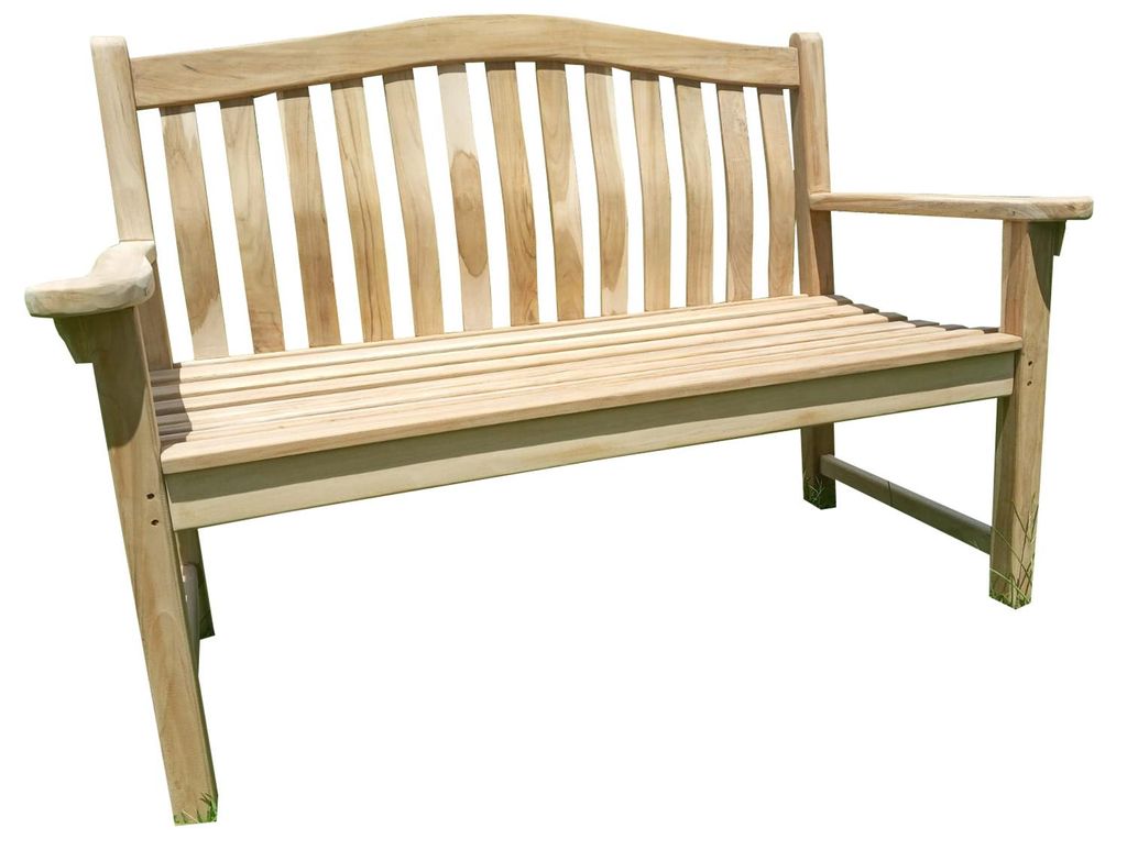 Teak Sitzbank Bank Gartenbank Holzbank Parkbank Schlossgarten 120cm