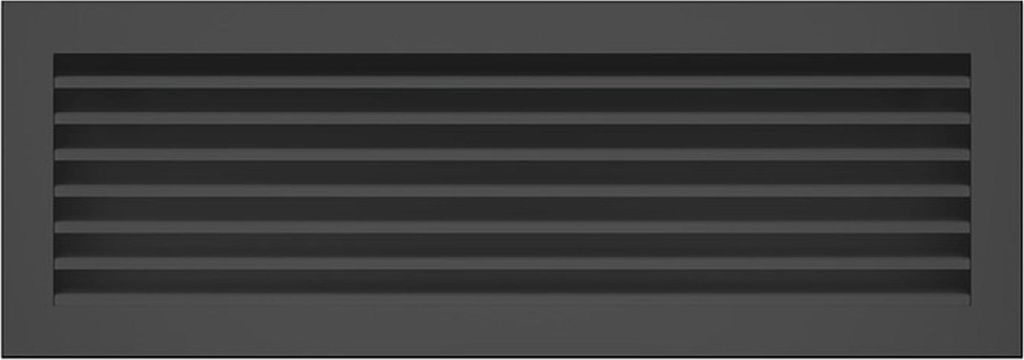 Kaminlüftungsgitter Schwarz FLAT 17x49 cm – Lüftungsgitter für Kamin, Ofen oder Wand – Metall, rechteckig