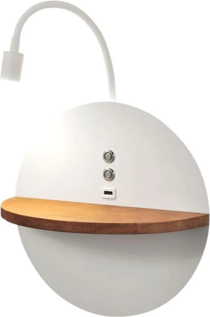 Applique murale 15W avec port USB et variateur tactile bois Dual LED