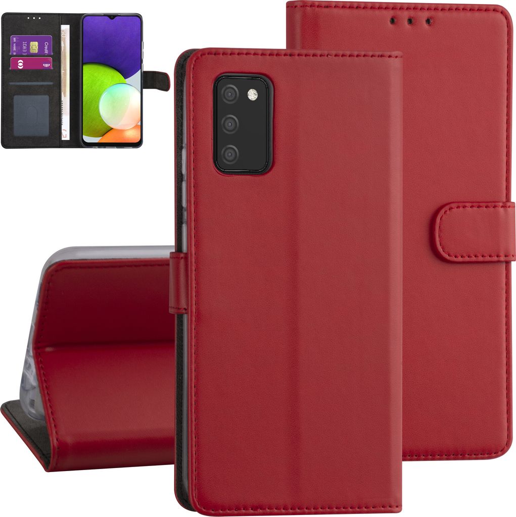 Samsung Galaxy A03s Book type case - Red - Card holder - Magnetic closure