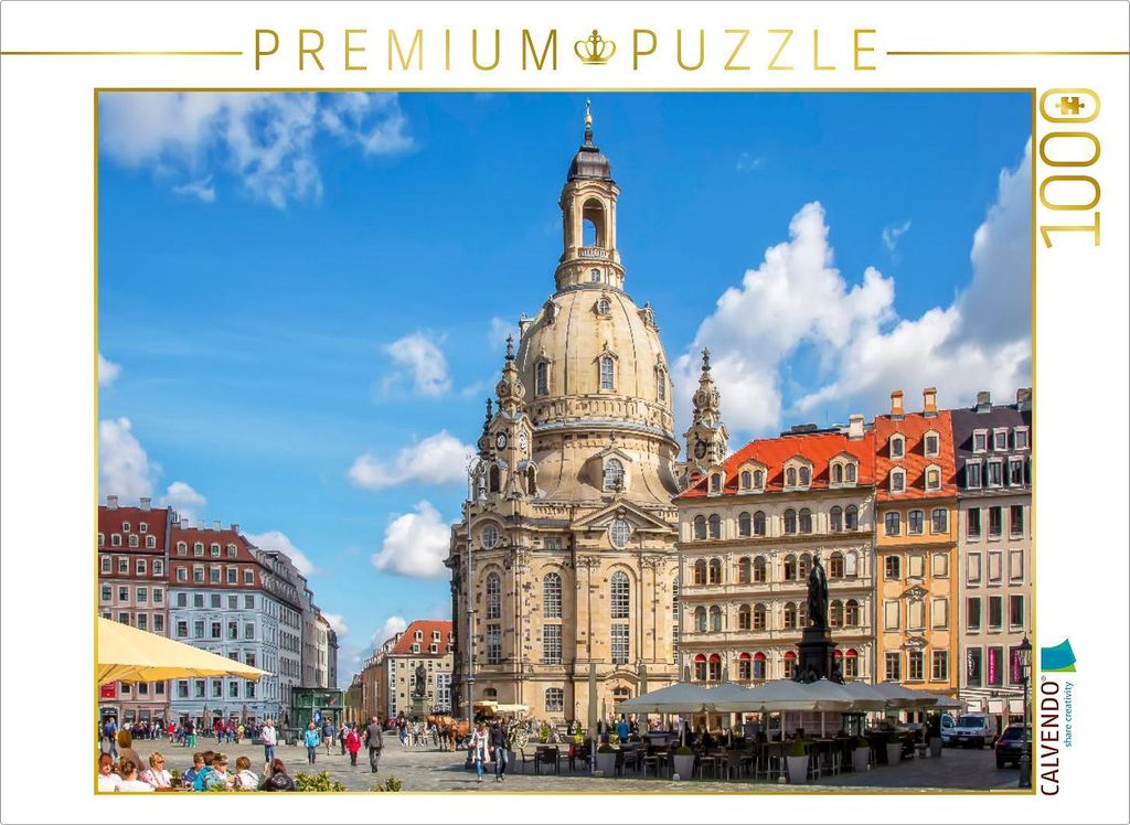 CALVENDO Puzzle Die Frauenkirche in Dresden | 1000 Teile Lege-Größe 64x48cm Foto-Puzzle für glückliche Stunden