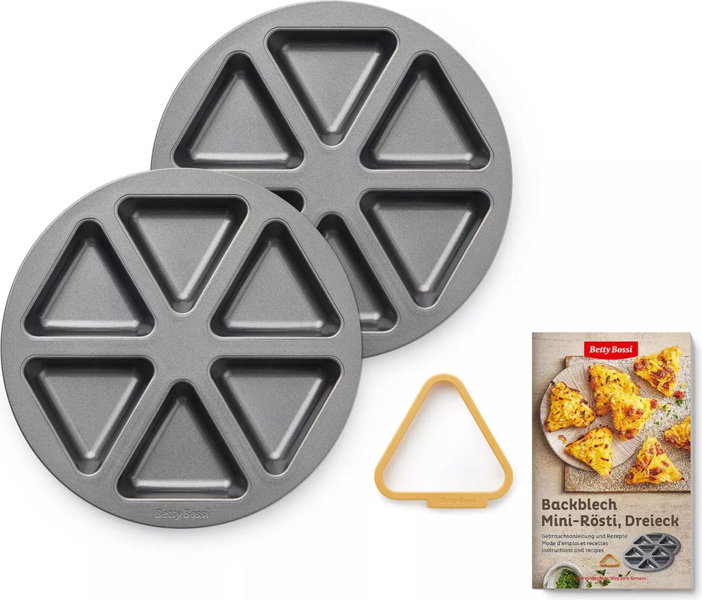 Backblech Mini Rösti knusprig handlich einfach schweizerisch beschichtet Dreieck