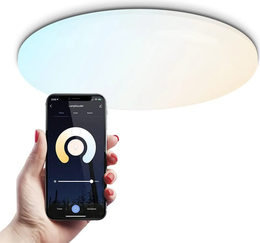 Luminaire Plafonnier LED Intelligent RGBWW 42cm pour Salon et Chambre